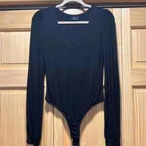 Chic Black V-Neck Bodysuit